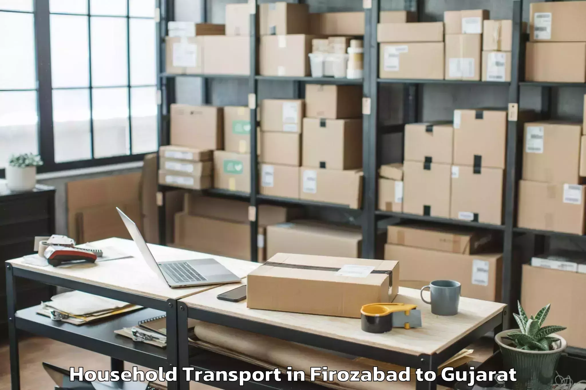 Expert Firozabad to Vadgam Household Transport